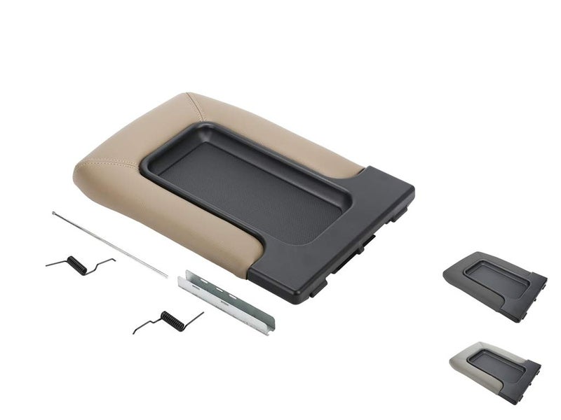 VeCarTech Center Console Lid/Cover Armrest Repair Kit Compatible with 99-07 Chevy Silverado,Tahoe,Suburban,Avalanche,GMC Sierra,Yukon,Escalade-Replaces 19127364,19127365,19127366, Dark Beige - Image 1